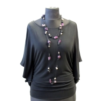 Bluzeczka Diana z pięknymi falbaniastymi rękawami - czarna